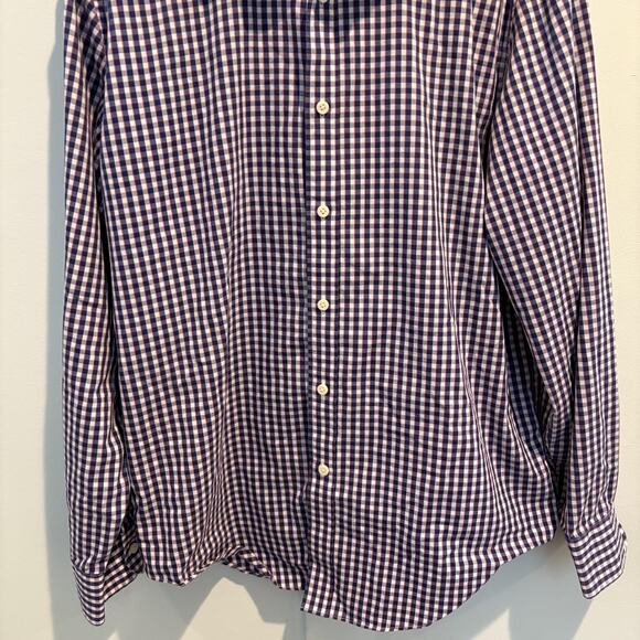 J.Crew Shirt Mens XL Extra Large Blue Gingham Check Performance Slim AS989 - Picture 4 of 10
